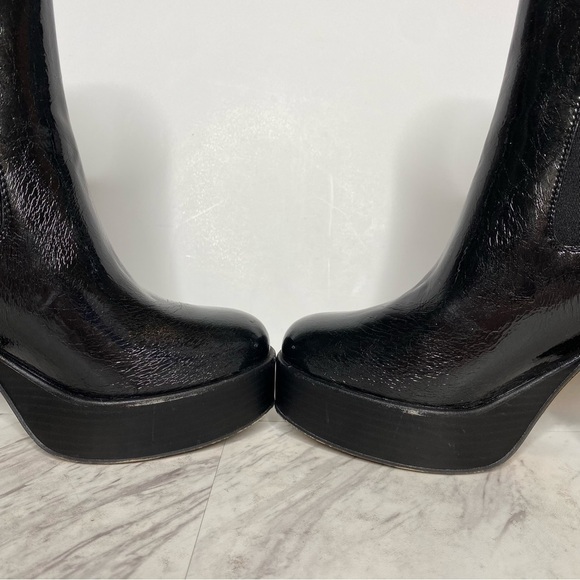 Circus Sam Edelman Stace Platform Black Patent Leather Heeled Bootie 8M - Picture 7 of 16